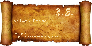Neiman Emese névjegykártya